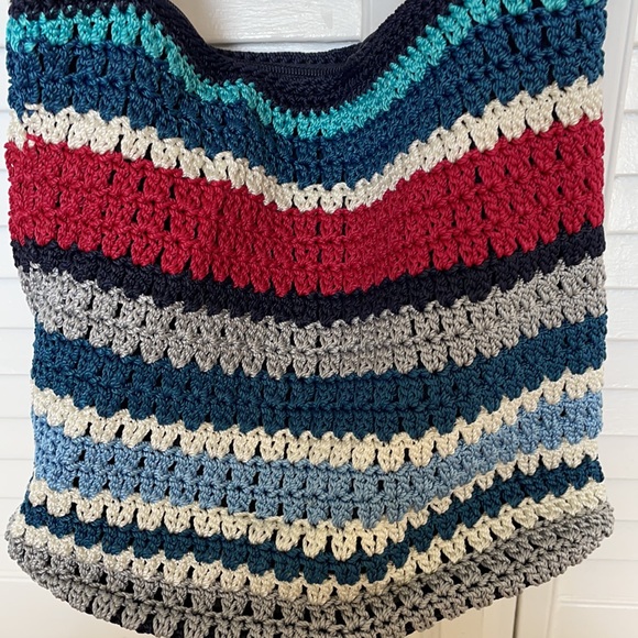 The SAK Amberly Crochet Medium Hobo Marina Stripe - Picture 3 of 4